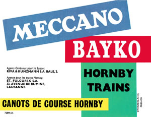 Front page of 1963 Switzerland MECCANO catalogue